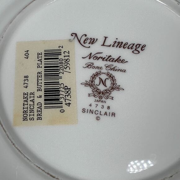Noritake New Lineage Bread & Butter Plates White Bone China Sinclair 4738 Lot 5 - Picture 5 of 6